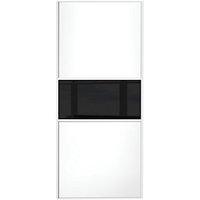 Wickes Sliding Wardrobe Door Fineline White Panel & Black Glass 2220 x 610mm