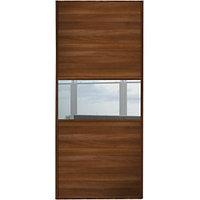 Wickes Sliding Wardrobe Door Fineline Walnut Panel & Mirror 2220 x 914mm