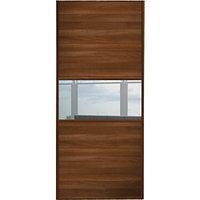 Wickes Sliding Wardrobe Door Fineline Walnut Panel & Mirror 2220 x 762mm