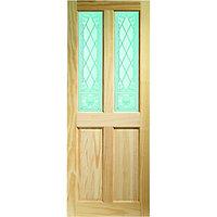 wickes skipton internal softwood door clear pine glazed 4 panel 1981 x ...