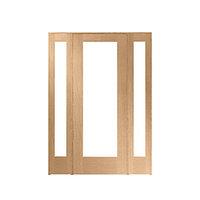 Wickes Oxford Internal Room Divider Oak Veneer 762mm Door with 2 Demi Panels 2017 x 1468mm