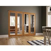 Wickes Newbury Internal Fold Flat 4 Door Set Oak Veneer 2007 x 2390mm