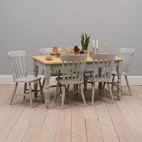 Winchester Painted Grey 152cm (5ft) Table with 6 Grey Chairs