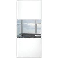 Wickes Sliding Wardrobe Door Wideline White Panel & Mirror 2220 x 610mm