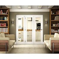 wickes belgrave internal folding 3 door set white pre finished 1 lite  ...