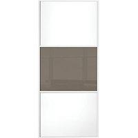 wickes sliding wardrobe door wideline white panel cappuccino glass 222 ...