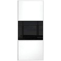 Wickes Sliding Wardrobe Door Wideline White Panel & Black Glass 2220 x 762mm