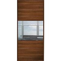 Wickes Sliding Wardrobe Door Wideline Walnut Panel & Mirror 2220 x 914mm