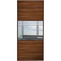 Wickes Sliding Wardrobe Door Wideline Walnut Panel & Mirror 2220 x 762mm