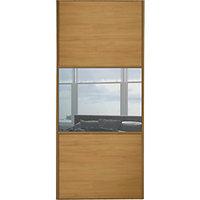 Wickes Sliding Wardrobe Door Wideline Oak Panel & Mirror 2220 x 914mm