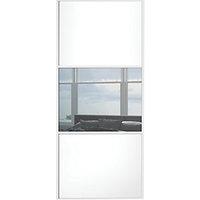 Wickes Sliding Wardrobe Door Wideline White Panel & Mirror 2220 x 914mm