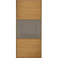 wickes sliding wardrobe door wideline oak panel cappuccino glass 2220  ...