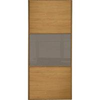 wickes sliding wardrobe door wideline oak panel cappuccino glass 2220  ...