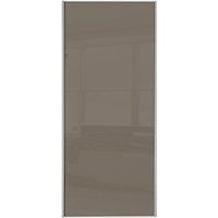 wickes sliding wardrobe door silver framed single panel cappuccino gla ...