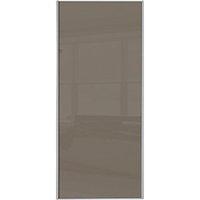 Wickes Sliding Wardrobe Door Silver Framed Single Panel Cappuccino Glass 2220 x 762mm