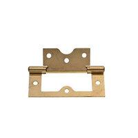 Wickes Flush Hinge Brass Plated 75mm 2 Pack