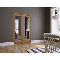 wickes newbury internal fold flat 2 door set oak veneer 2007mm x 1190m ...