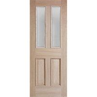 Wickes Denham Internal Oak Veneer Door Glazed 4 Panel 1981x838mm