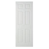 Wickes Woburn Internal Fire Door White Grained Moulded 6 Panel 2040x826mm