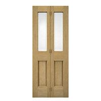 Wickes Cobham Internal Bi-Fold Door Oak Veneer Glazed 4 Panel 1981x686mm