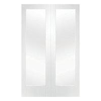 Wickes Winrow Glazed Internal Rebated White Primed Door Pair 1981 x 1524mm