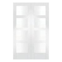 wickes barton glazed internal rebated white primed door pair 1981 x 12 ...