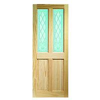 Wickes Skipton Internal Softwood Door Clear Pine Glazed 4 Panel 1981 x 838mm