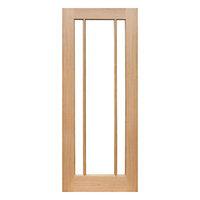 wickes york internal pre finished oak veneer door glazed 3 panel 1981  ...