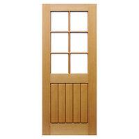 wickes geneva internal pre finished oak veneer door glazed 5 panel 198 ...