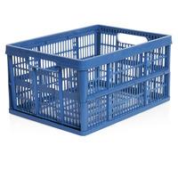 Wilko Fold Flat Crate Blue