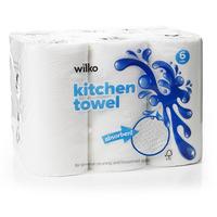 Wilko Kitchen Towel White 6 Rolls