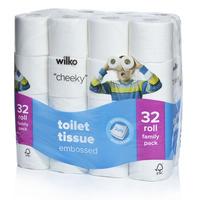Wilko Embossed Toilet Tissue White 32 Roll