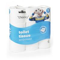 Wilko Embossed Toilet Tissue White 9 Roll