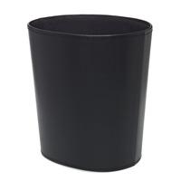 wilko faux leather oval waste paper bin black