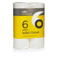 Wilko Functional Toilet Tissues White 6 Rolls