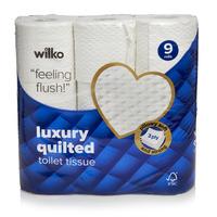 Wilko Quilted Toilet Tissue White 9 Rolls