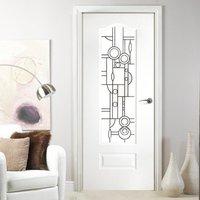 Windsor Lightly Grained Pvc Door - Callendar Abstract Style Toughened Clear Glass