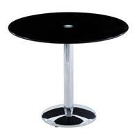 Wilkinson Orbit 90cm Round Glass Dining Table - Black