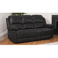 Wilton 3 seat reclining sofa black