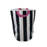 WILDFIRE KIDS TOY STORAGE BAG in Stripes with Pink Handles