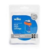 Wilko Remanufactured Epson T0711 Black Ink Cartridge