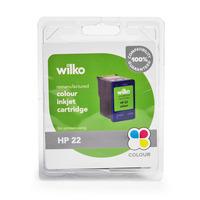 wilko remanufactured hp22 colour ink cartridge