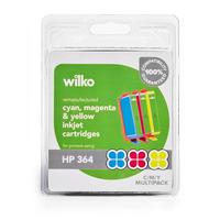 Wilko Remanufactured HP364 CMY Ink Cartridge Multipack