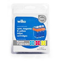 Wilko Remanufactured Epson T1282/3/4 CMY Ink Cartridge Multipack