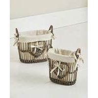 willow heart set of 2 baskets