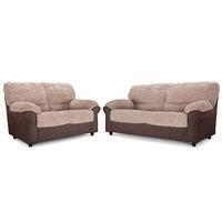 Wilmot 3 and 2 Seater Fabric Suite Jumbo Mink and Rhino Brown
