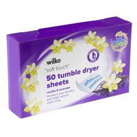 Wilko Tumble Dryer Sheets Vanilla and Lavender 50pk