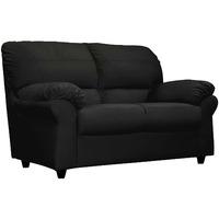 wilmot 2 seater leather sofa black 2 seater