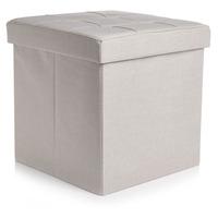 wilko faux linen square cube cream