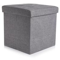 Wilko Faux Linen Square Cube Grey